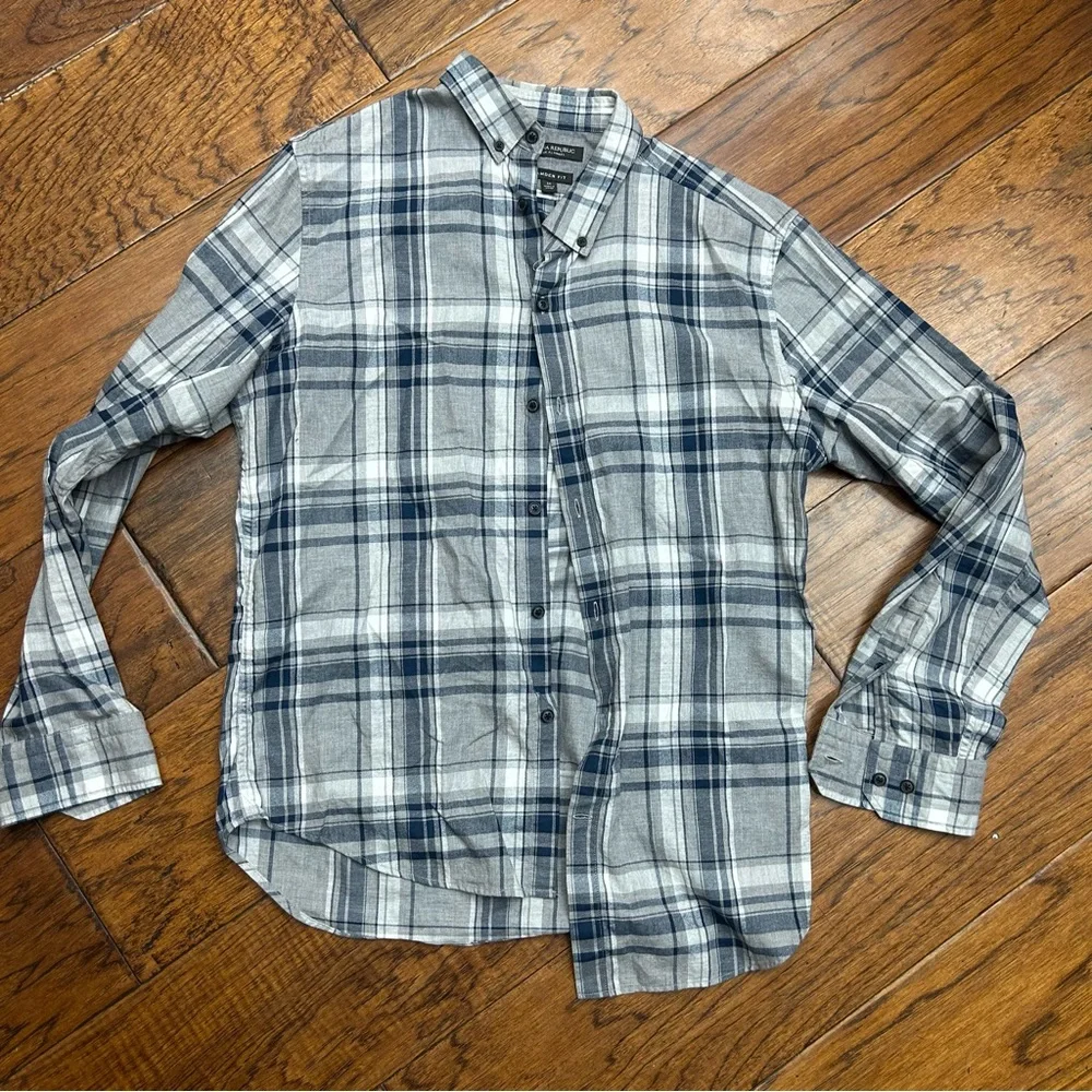 Banana‎ Republic luxe flannel Men's Camden fit Plaid Shirt